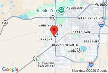 Map image of Regency Self Storage of Pueblo, 67 Lehigh Ave, Pueblo, CO, 81005 location